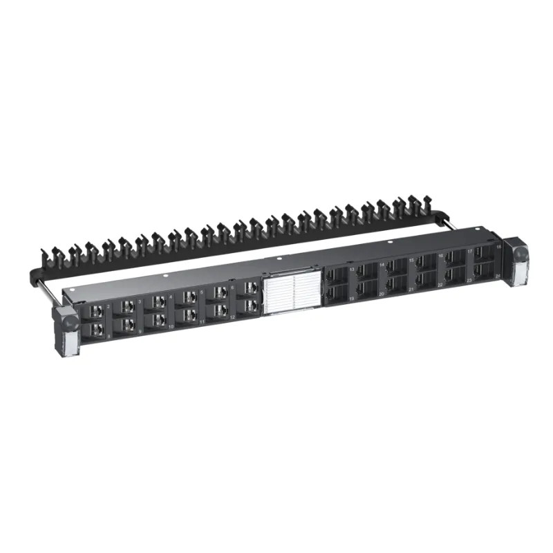 Actassi - panneau d'angle 19p 1U 24 ports - équipé RJ45 S-One STP Cat 6A