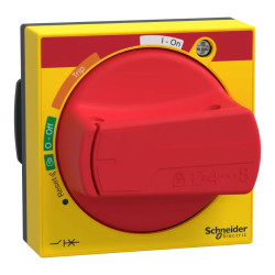 ComPacT NSXm - Powerpact B et TeSys GV4 - poignée rotative rouge/jaune - IP65