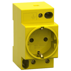 Multi9 - Prise rail din schuko jaune 250v 16a 2p t