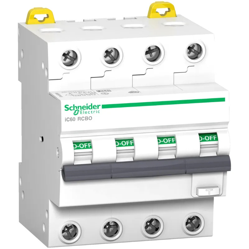 Acti9 iC60 RCBO - Disjoncteur diff. 400Vca - 4P 10A 30mA - Crb C 6kA - Type A-SI