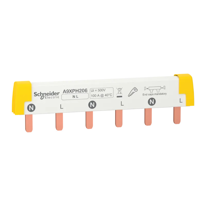 Acti9 iC60 - peigne de raccordement à dents - 2P - 100A - 6 modules de 18mm