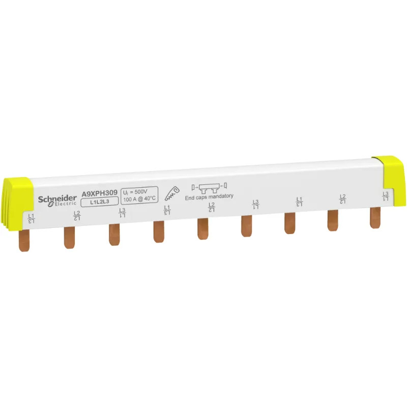 Acti9 iC60 - peigne de raccordement à dents - 3P - 100A - 9 modules de 18mm