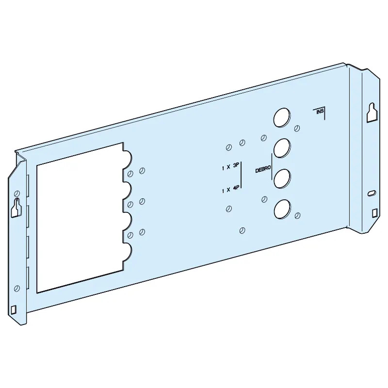 PrismaSeT G - Platine NSX250 horiz.-fixe-téléc-débro/socle-L600-RAL9003