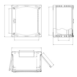 Actassi Coffret mural OPB 12U L600 P400 châssis fixe 19P - porte vitrée - R7035