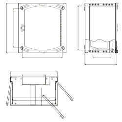 Actassi Coffret mural OPB 12U L600 P500 châssis pivotant 19P porte vitrée R7035