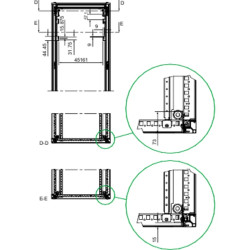 PanelSeT Accessoires - 4 supports fixation 1U/3U L 600mm