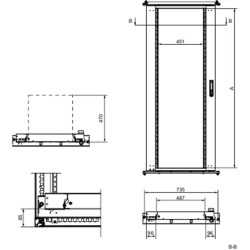 PanelSeT Accessoires - châssis pivotant 19'' - 31U - H1600xL800mm