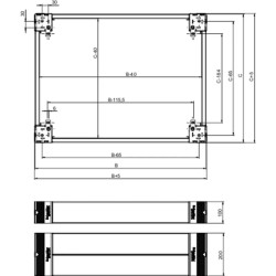 PanelSeT Accessoires - socle frontal - 200x1200mm