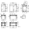 PanelSeT pupitre SD/SDF - pupitre de contôle avec panneau arr. - 1000x1000x597mm