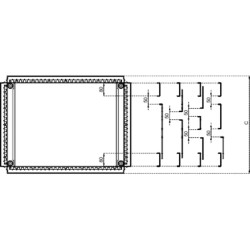 PrismaSeT HD - plaque passe-câbles - 1 partie - pour cellule SF - 300x600mm