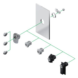 PanelSeT SFN Accessoires - serrure polyamide - avec poignée à clé 405