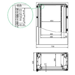 Thalassa - montants pour platine ou châssis 19p - H1000mm - lot de 2