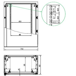 Thalassa - montants pour platine ou châssis 19p - H1500mm - lot de 2