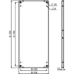 PanelSeT - Thalassa - châssis plein - acier galvanisé - pour armoire 1200x1200mm