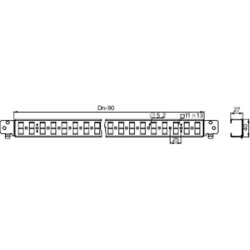 PanelSeT - Thalassa - 2 traverses perforées fixation rapide 1 rangée - 40x1000mm