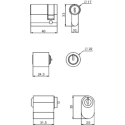 PanelSeT - Thalassa - adaptateur - pour serrure DIN