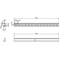 PanelSeT - Thalassa - rail DIN asymétrique - 32x15mm - L2000mm