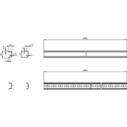 PanelSeT - Thalassa - châssis DIN symétrique - H1000xL800mm - 6 rails profilés