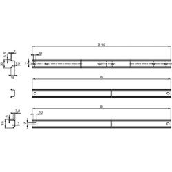 PanelSeT - Thalassa - châssis DIN symétrique - H1000xL800mm - 6 rails profilés