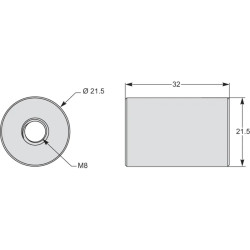 PowerLogic - Canon cylindrique pour TI - câble type C - Ø12,5mm - longueur 62mm