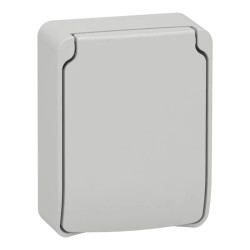 Mureva - prise de courant FR 2P+T - 65x85mm - 10/16A 250V - IP65 - gris RAL7035