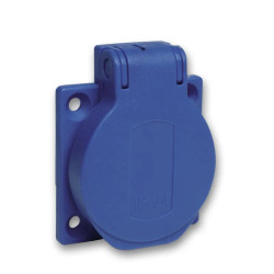 Mureva - socle de prise NF 50x50mm - 2P+T 10-16 A - IP54 - connex. arr. - bleu