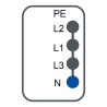 Canalis KB - connecteur dérivat. - 10A - sélection de ph L+N+PE