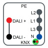 Canalis KB - connecteur dérivat. 10A - polarité fixe pré-câblé L1+N