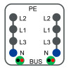 Canalis KB - connecteur dérivation 10A - polarité fixe pré-câblé L2+N