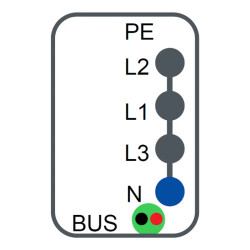 Canalis KB - connecteur dérivation 16A - L1+N+PE+bus - cable 1m