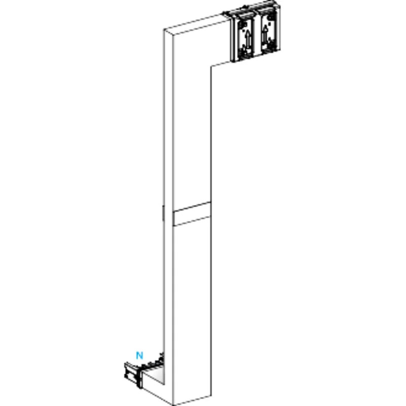 Canalis KSA - coude mult. coupe feu 250A-vers bas & droite-A&C:250mm-B:700-1200