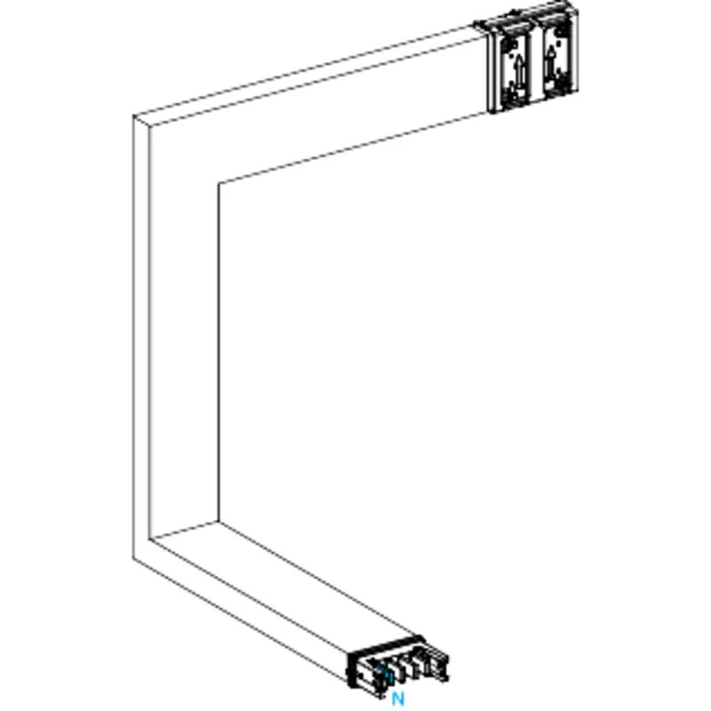 Canalis KSA - coude multiple 250A - vers bas & gauche - 3 côtés ajust. 250-750mm