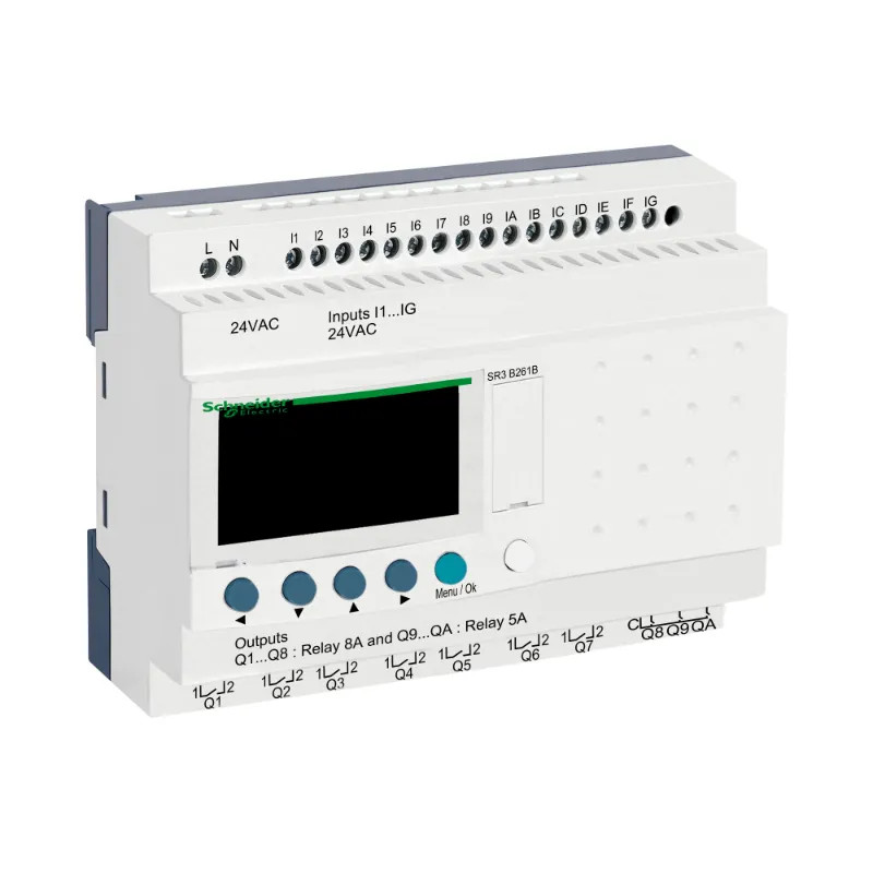 Zelio Logic - relais intelligent modul.- 24 E/S - 24Vca - horloge - affichage