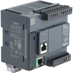 Modicon M221, contrôleur 16E/S PNP, port Ethernet+série, 24VCC