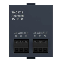 Modicon M221, cartouche 2 entrées température, types K/J/R/S/B/E/T/N/C/PT/NI