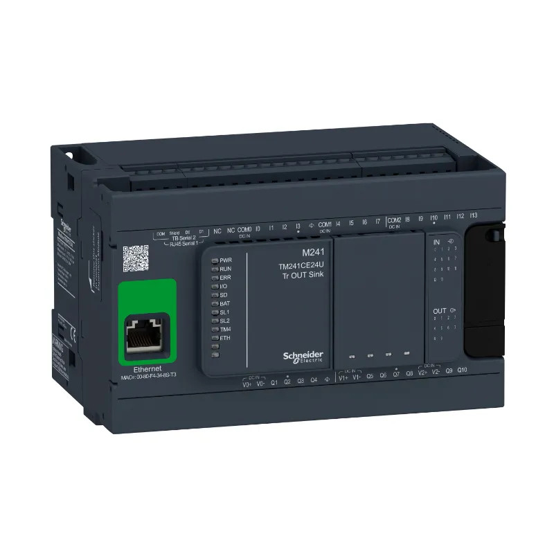 Modicon M241, contrôleur 24E/S NPN, ports Ethernet+2 série, 24VCC