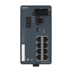 Modicon Switch administré - 8 ports cuivre & 1 port fibre monomode