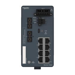 Modicon Switch administré - 8 ports cuivre & 2 ports fibre monomode