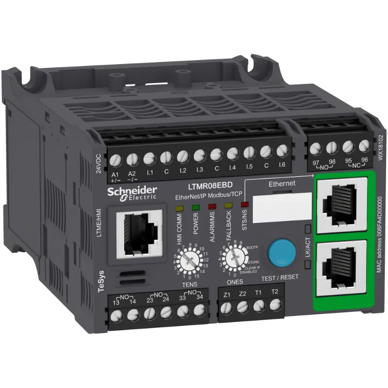 TeSys T contrôleur moteur LTM R, Ethernet, 24 V CC, 0,4...8 A