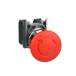 Harmony XB4 - bouton arrêt urgence - Ø40 - pousser tourner - rouge - 1O+1F - vis