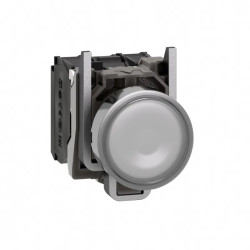 Harmony XB4 - poussoir lumineux LED - 1F+1O - blanc - Ø22 - 24VACDC