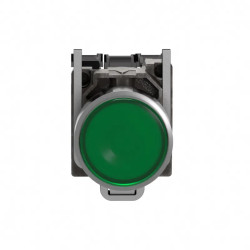 Harmony XB4 - poussoir lumineux LED - 1F+1O - vert - Ø22 - 24VACDC