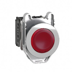 Harmony XB4 - BP lumineux DEL - flush - rouge - 1O+1F - 24V - vis étrier