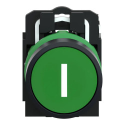 Harmony XB5 - bouton poussoir impulsion - Ø22 - marqué - vert - 1F - vis étrier