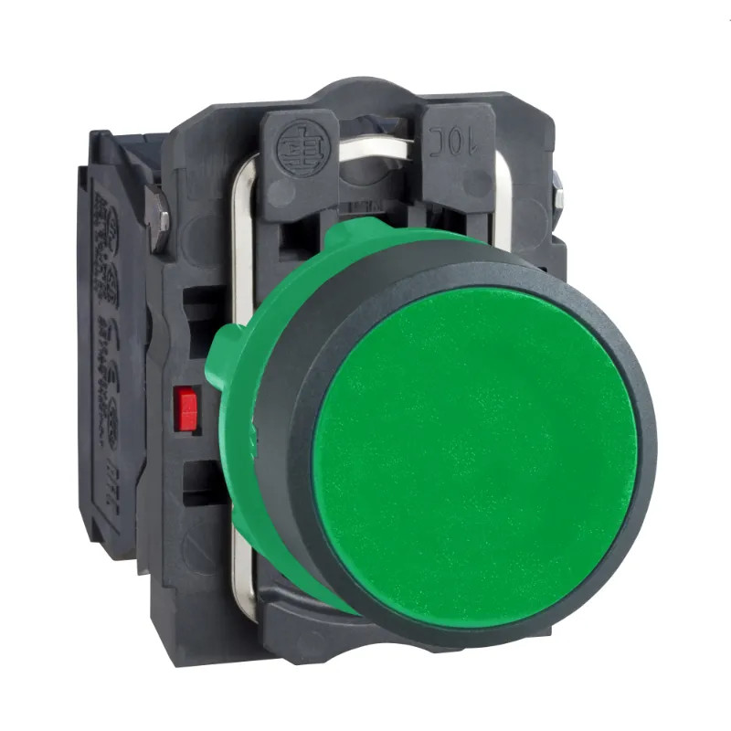 Harmony XB5 - bouton poussoir à impulsion - Ø22 - vert - 1O+1F - vis étrier