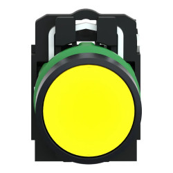 Harmony XB5 - bouton poussoir à impulsion - Ø22 - jaune - 1F - vis étrier