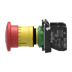 Harmony XB5 - bouton arrêt urgence - Ø40 - pousser tourner - rouge - 2O - vis