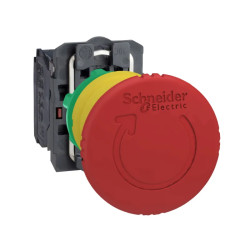 Harmony XB5 - bouton arrêt urgence - Ø40 - pousser tourner - rouge - 1O+1F - vis