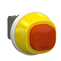 Harmony XB5 - bouton arrêt d'urgence lumin - pouss tourner - rouge - 1O+1F - 24V