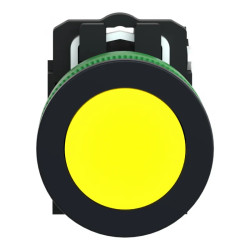 Harmony XB5 - bouton poussoir impulsion - flush - jaune - 1F - vis étrier